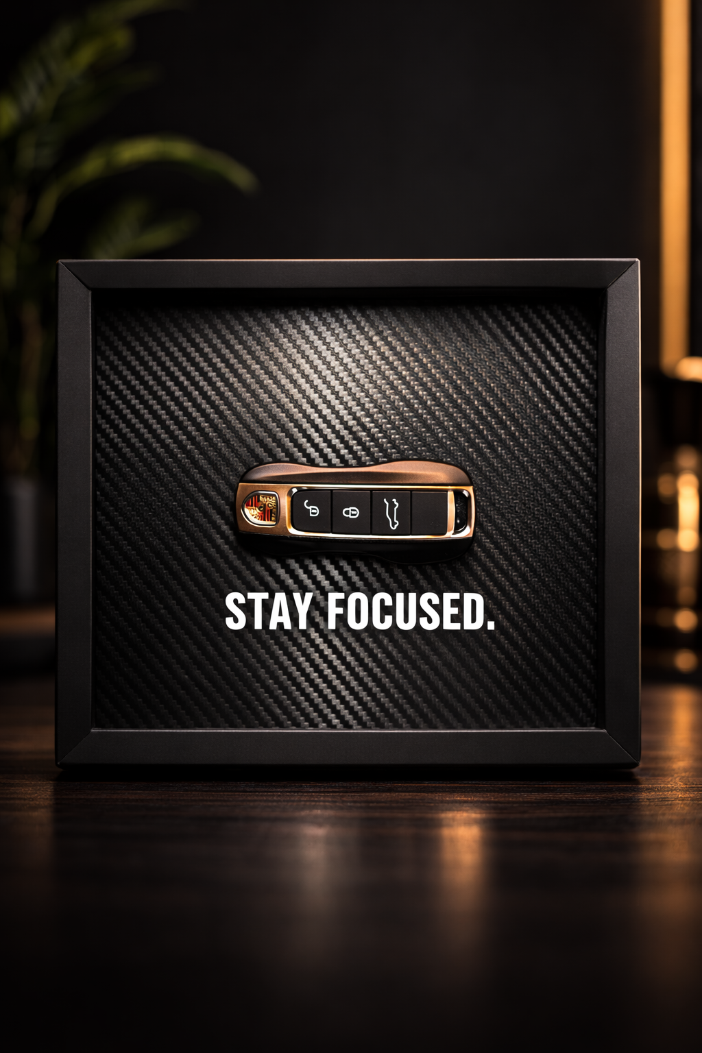 Stay Focused. Framed Porsche Key Display