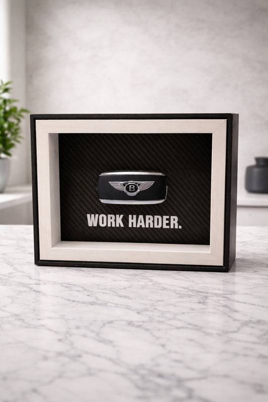 Work Harder. Framed Bentley Key Display