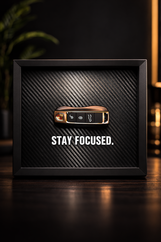 Stay Focused. Framed Porsche Key Display
